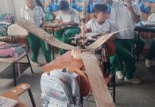 Ventilador de techo cayó sobre estudiantes durante una clase
