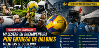 Malestar en Buenaventura por entrega de balones mientras el Gobierno asegura que mantiene ayudas tras el terremoto
