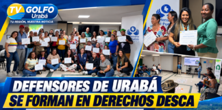 Defensores de derechos humanos de Urabá participaron en Escuela de Formación DESCA en Antioquia