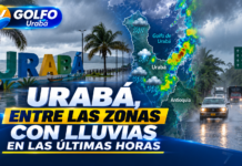 Urabá, entre las zonas con lluvias en las últimas horas