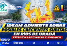 IDEAM advierte sobre posibles crecientes súbitas en ríos de Urabá: estas son las zonas bajo vigilancia