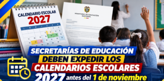 Secretarías deben expedir los calendarios escolares 2027 antes del 1 de noviembre