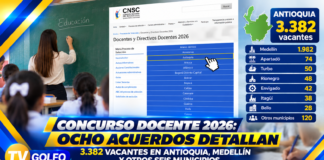 Concurso Docente 2026: ocho acuerdos detallan 3.382 vacantes en Antioquia, Medellín y otros seis municipios