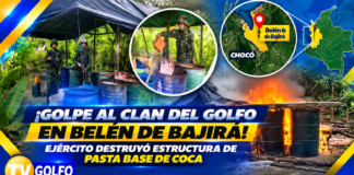 Ejército destruyó estructura para procesar pasta base de coca en Belén de Bajirá