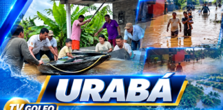 Más de mil familias afectadas por las lluvias en Urabá
