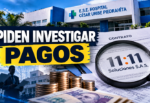 Solicitan investigar pagos del Hospital de Caucasia a 11:11 Soluciones S.A.S.