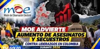 MOE advierte aumento de asesinatos y secuestros contra liderazgos en Colombia durante 2026