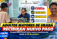 COLOMBIA MAYOR: 36.773 ADULTOS MAYORES DE URABÁ RECIBIRÁN NUEVO PAGO DESDE ESTE 28 DE OCTUBRE