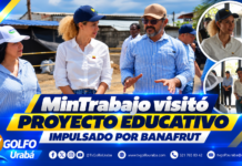 MinTrabajo visitó proyecto educativo impulsado por Banafrut en Nueva Colonia, Turbo